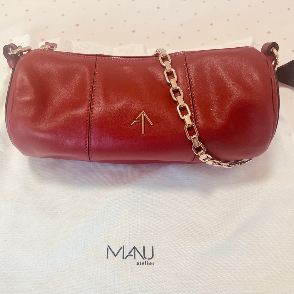 Brand NEW Manu Atelier Cylinder Shoulder Bag- Red/Burgundy